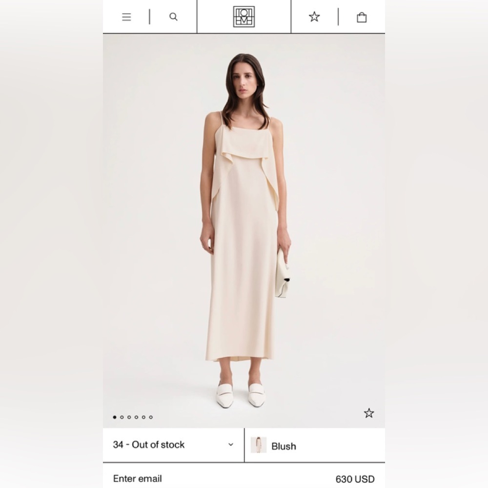 Toteme Draped viscose cami dress blush